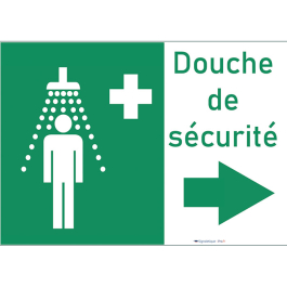 "Pictogramme Douche de Sécurité Directionnelle ➡️ – Signalétique d'Urgence Conforme et Visuelle"