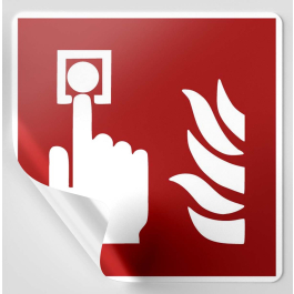 Autocollant carré point d'alarme incendie
