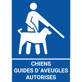 Panneau Chien guide d'aveugle