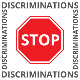 Panneau "Stop à la Discrimination" – Rejoignez le Mouvement pour l'Égalité avec un Visuel Impactant
