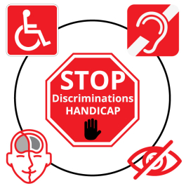 Pictogramme "STOP Discriminations HANDICAP" - Affichage Engagé pour l'Inclusion et le Respect des Pe