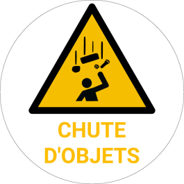 Panneau pictogramme chute d'objets