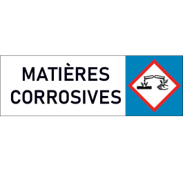 "Plaque de Sécurité Matières corrosives – Signalétique de Danger Corrosif avec Symbole Clair et Prév