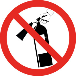 Pictogramme Défense d'utiliser l'extincteur
