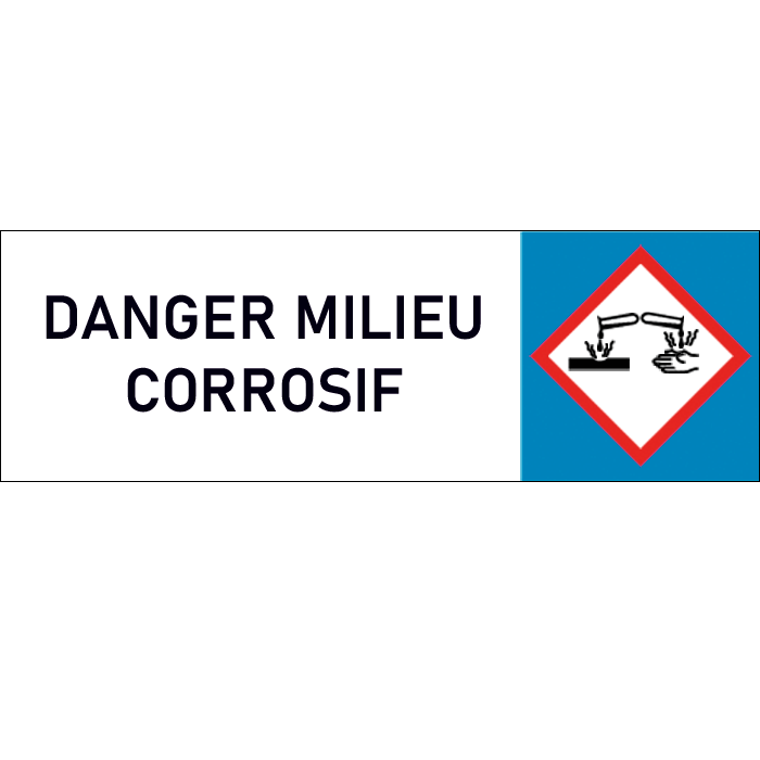 "Plaque de Sécurité milieu corrosif – Signalétique de Danger Corrosif avec Symbole Clair et Préventif"