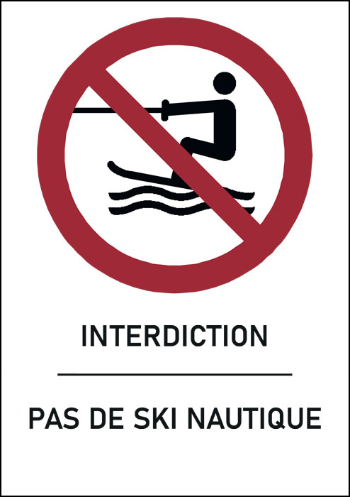 Panneau Pas de ski-nautique 